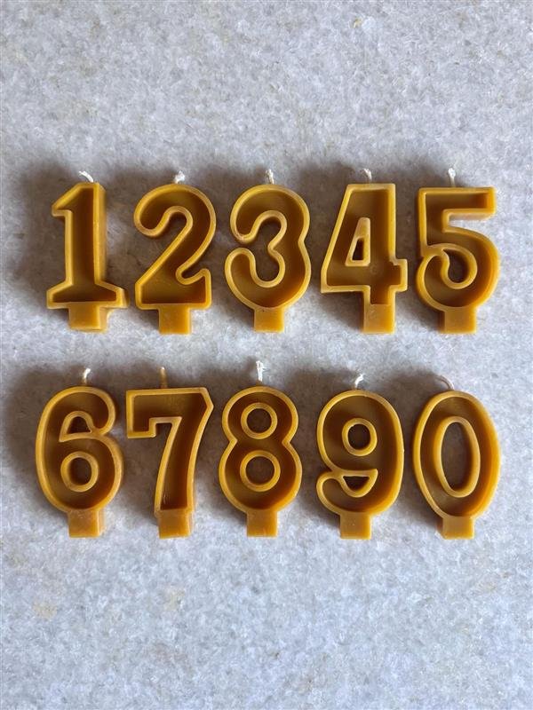 Golden Beeswax Number Birthday Candle