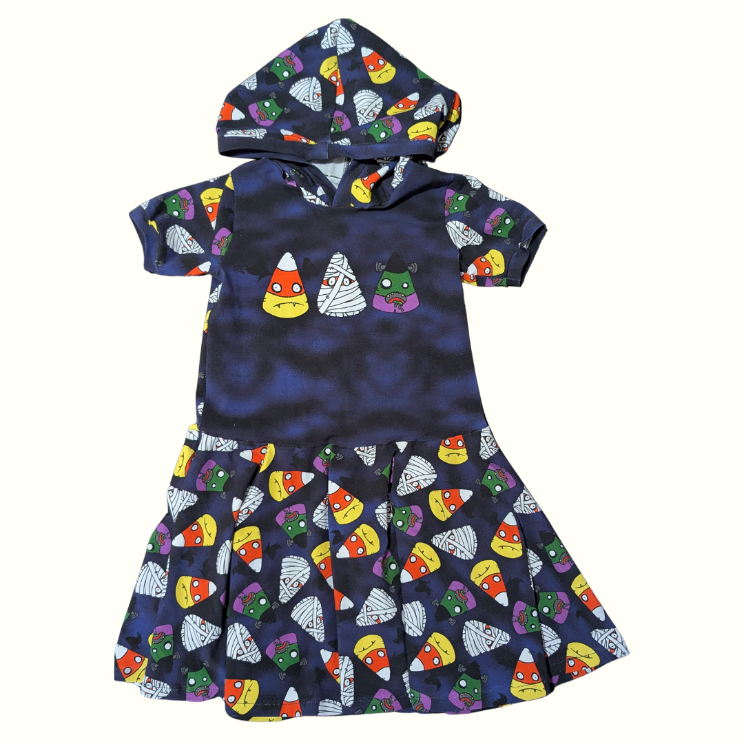 Candy Corn Hooded Dress Size 8