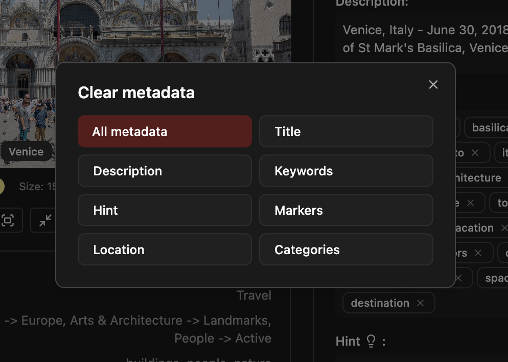 Wide view of the Altare della Patria in Rome, Italy, with tourists and pine trees in the foreground, under a partly cloudy sky.