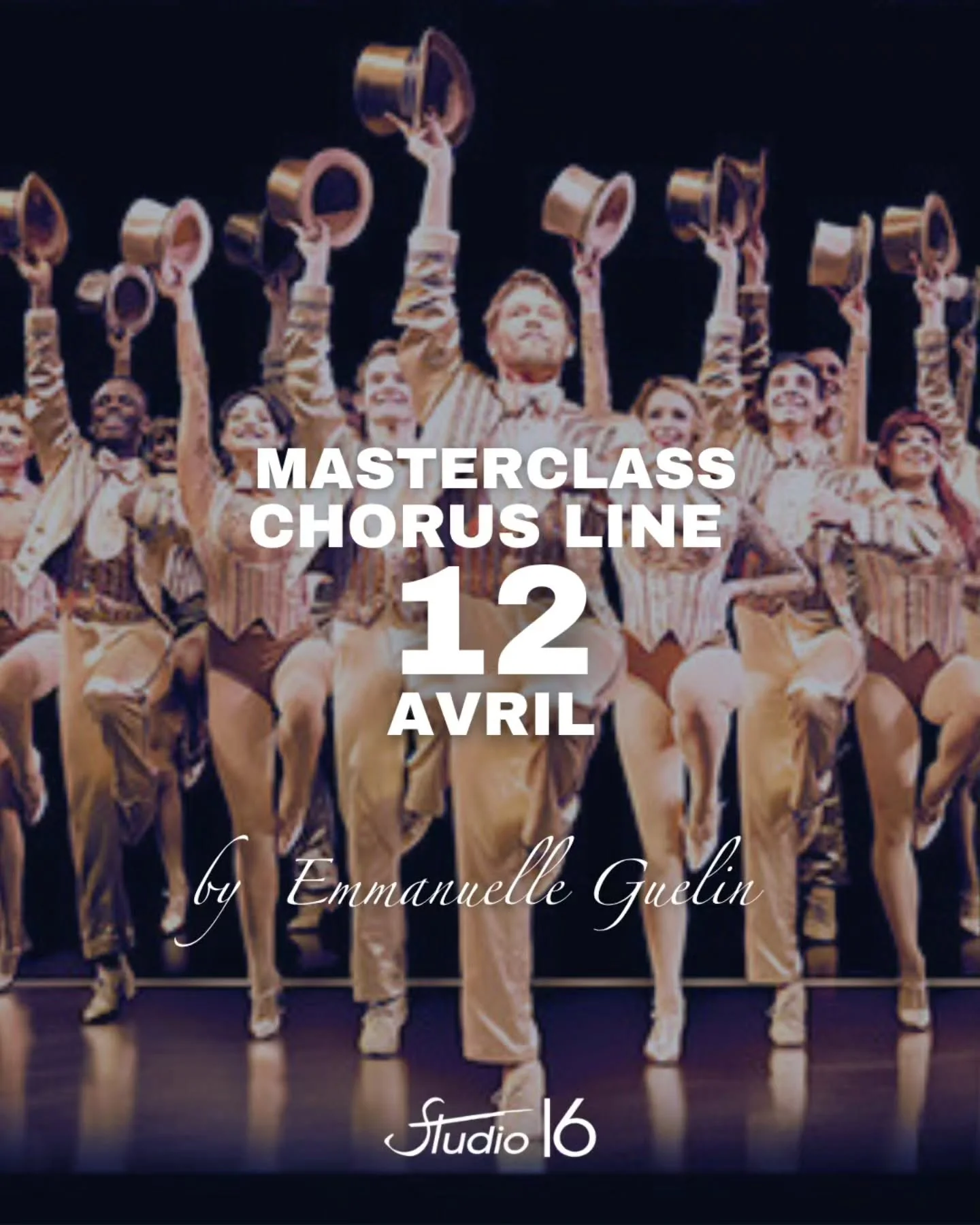 BROADWAY MASTERCLASS

Emmanuelle Gu&eacute;lin revient au Studio 16 pour une masterclass exceptionnelle autour de A Chorus Line et de l&rsquo;iconique &ldquo;One&rdquo;.

Pr&eacute;cision, synchronisation, pr&eacute;sence sc&eacute;nique&hellip; 1h30