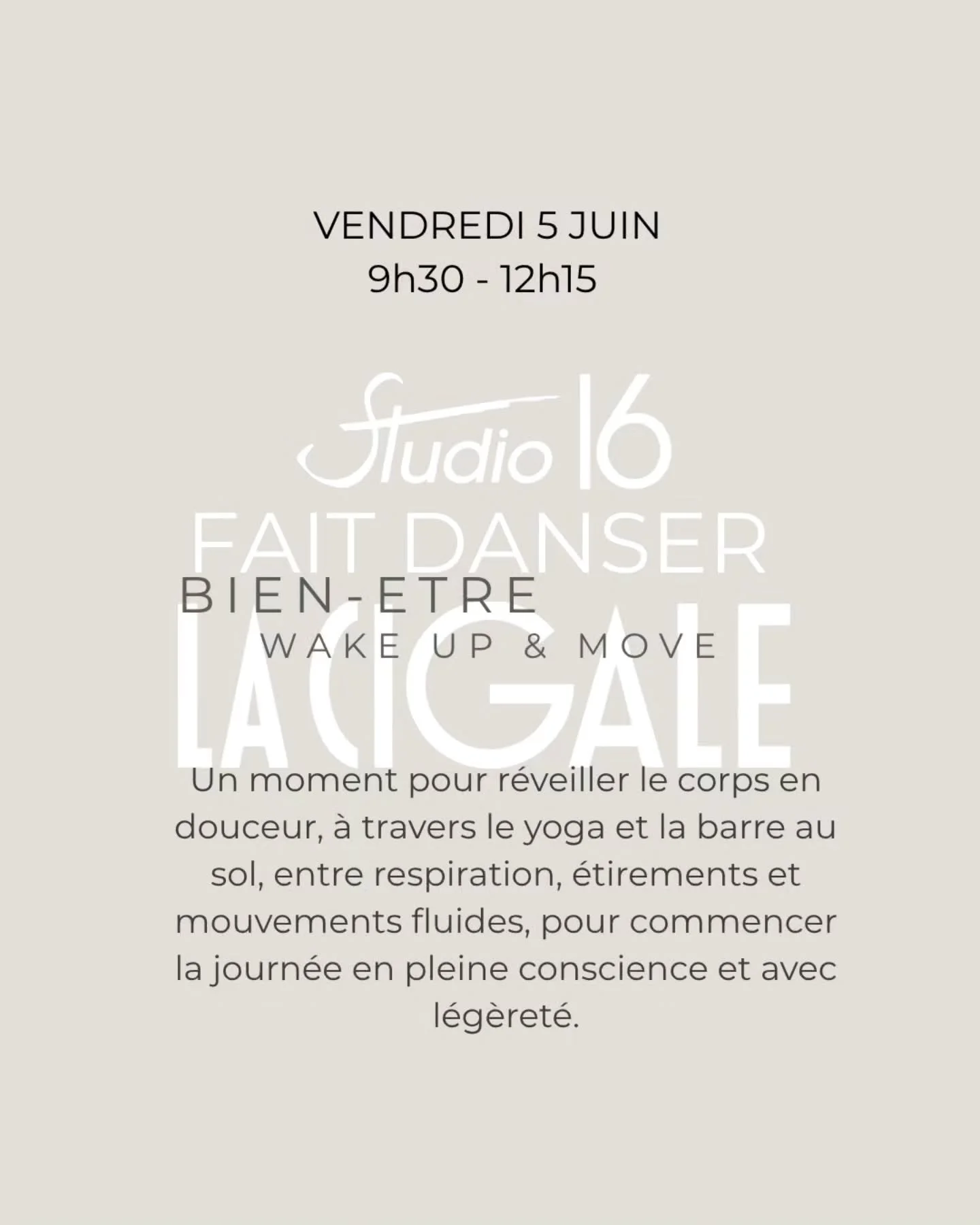 Une matin&eacute;e d&rsquo;exception &agrave; La Cigale

Le 5 juin, offrez-vous une exp&eacute;rience unique : &eacute;veiller le corps avec le Yoga Flow, puis le sculpter avec la barre au sol &mdash; deux exp&eacute;riences compl&eacute;mentaires, p