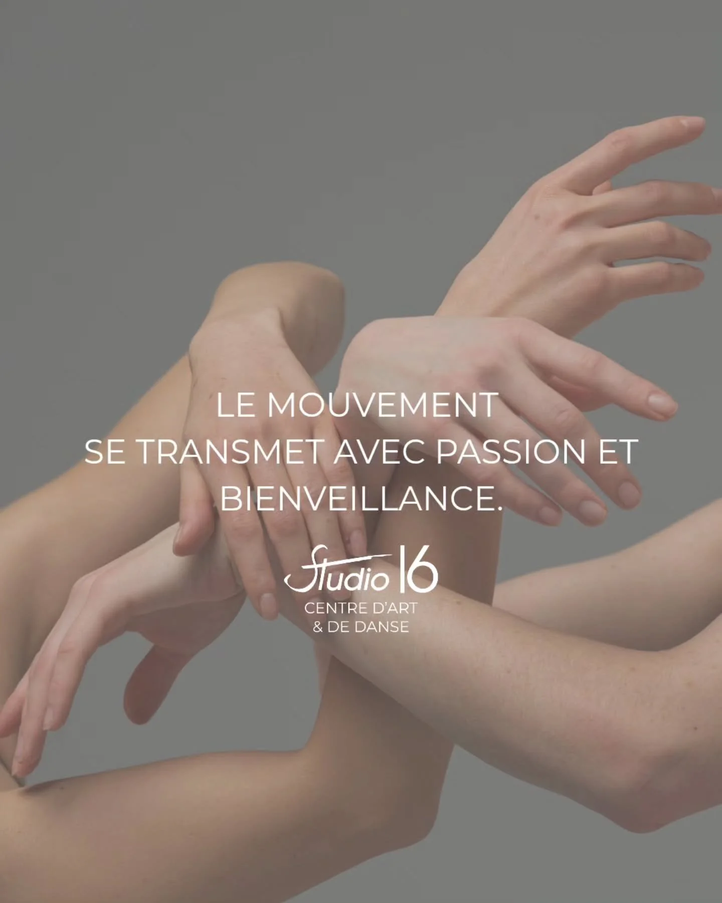Le mouvement se transmet avec passion et bienveillance. 

C&rsquo;est notre conviction la plus profonde au Studio 16.
Danser, c&rsquo;est bien plus qu&rsquo;apprendre des pas &mdash; c&rsquo;est recevoir quelque chose de pr&eacute;cieux, le faire sie