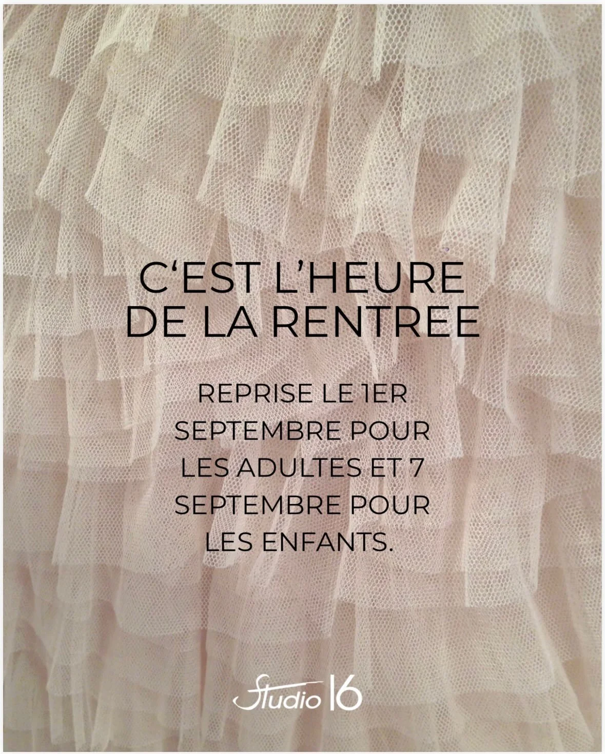 La rentr&eacute;e se pr&eacute;pare d&eacute;j&agrave;&hellip; et nous avons h&acirc;te de vous retrouver ! ✨
Les inscriptions reprendront &agrave; partir du 20 ao&ucirc;t, avant le lancement de cette nouvelle saison qui d&eacute;butera le lundi 7 se
