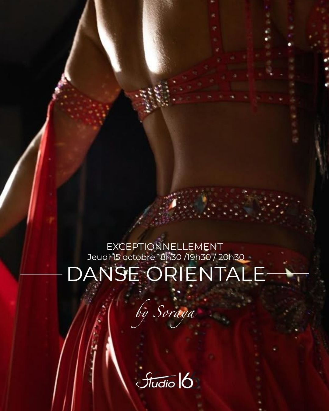 Jeudi 15 octobre, Soraya, professeur de danse orientale, vous invite &agrave; d&eacute;couvrir toute la richesse et la sensualit&eacute; de la danse &eacute;gyptienne, &agrave; travers ses diff&eacute;rents univers : Sharqi, Baladi et Sa&iuml;di.
 #d