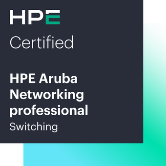 HPE Certified Aruba Networking Professional certification badge for switching