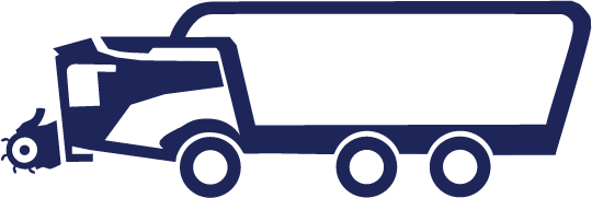 Siloking SelfLine System 1000 plus self-propelled vertical feed mixer graphic icon illustrating the heavy-duty silage milling arm and triple-axle high-capacity mixing tub chassis.