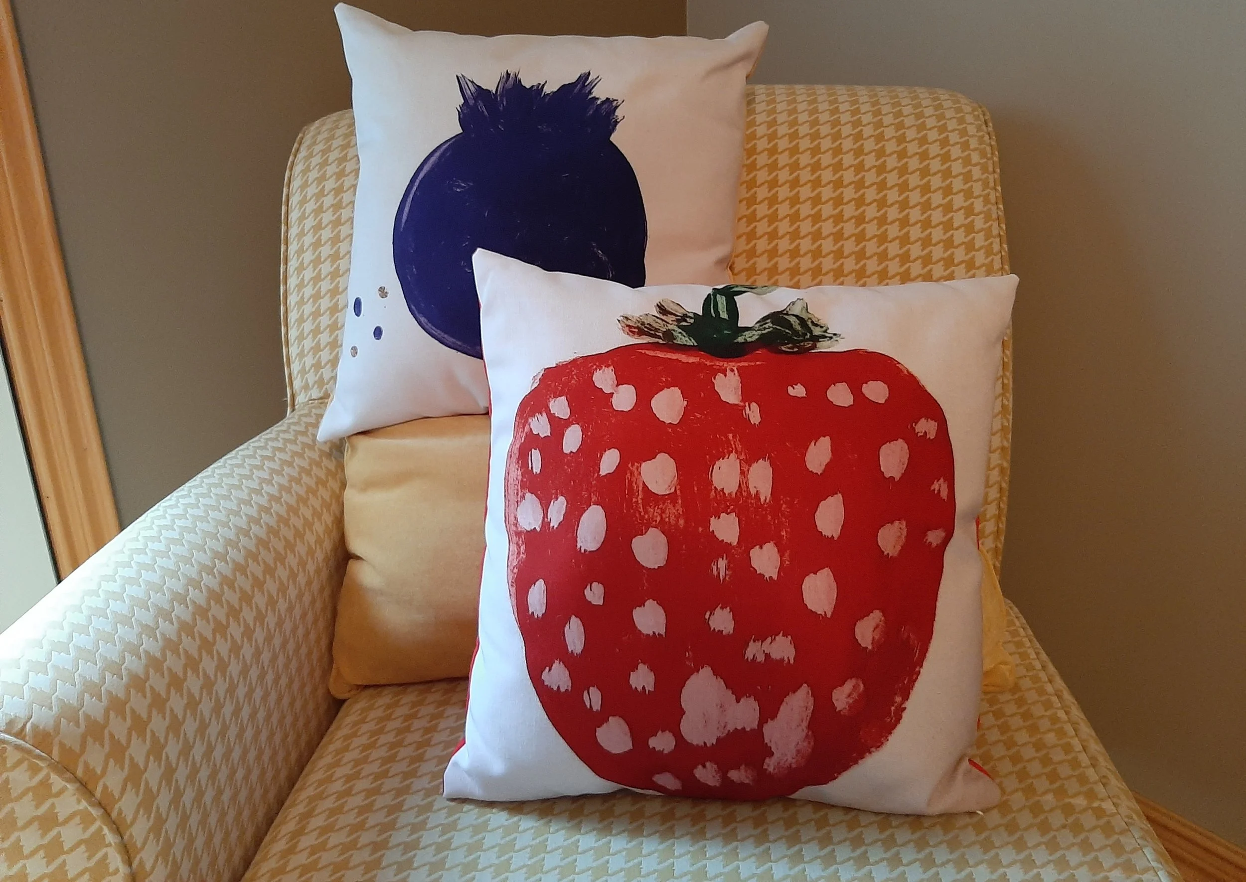 Blueberry & Strawberry Pillow Cover Set