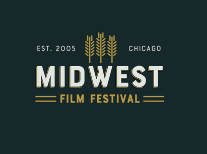 Midwest Film Festival logo with wheat symbols, stating 'EST. 2005 CHICAGO MIDWEST FILM FESTIVAL' on a dark background.