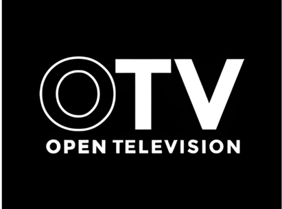 Logo with a circular graphic next to the text 'TV' and 'Open Television' underneath.