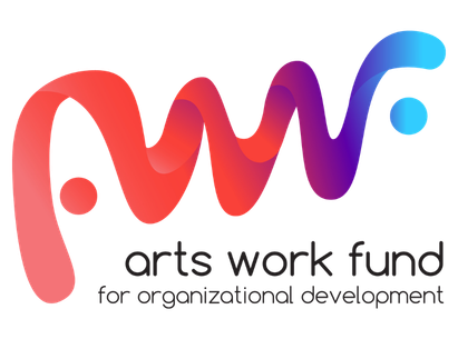 Colorful text of the word 'PAVE' with a logo design, and the words 'arts work fund' beneath, along with the phrase 'for organizational development'.