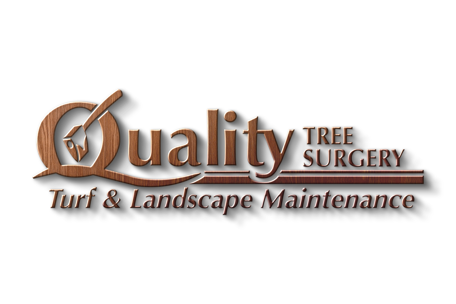 Quality Tree Services Logo in Wood