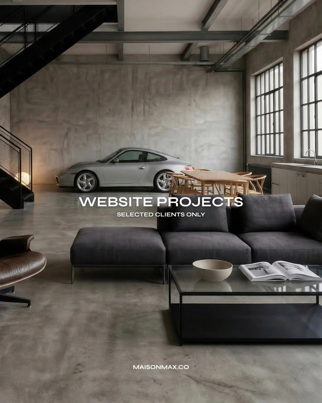 Website Projects 
Selected clients only

Currently taking on 1&ndash;2 selected website projects.

Concept, design and development. 
Built for brands, spaces and entrepreneurs.

Minimal, clear and considered.

&mdash;

maisonmax.co