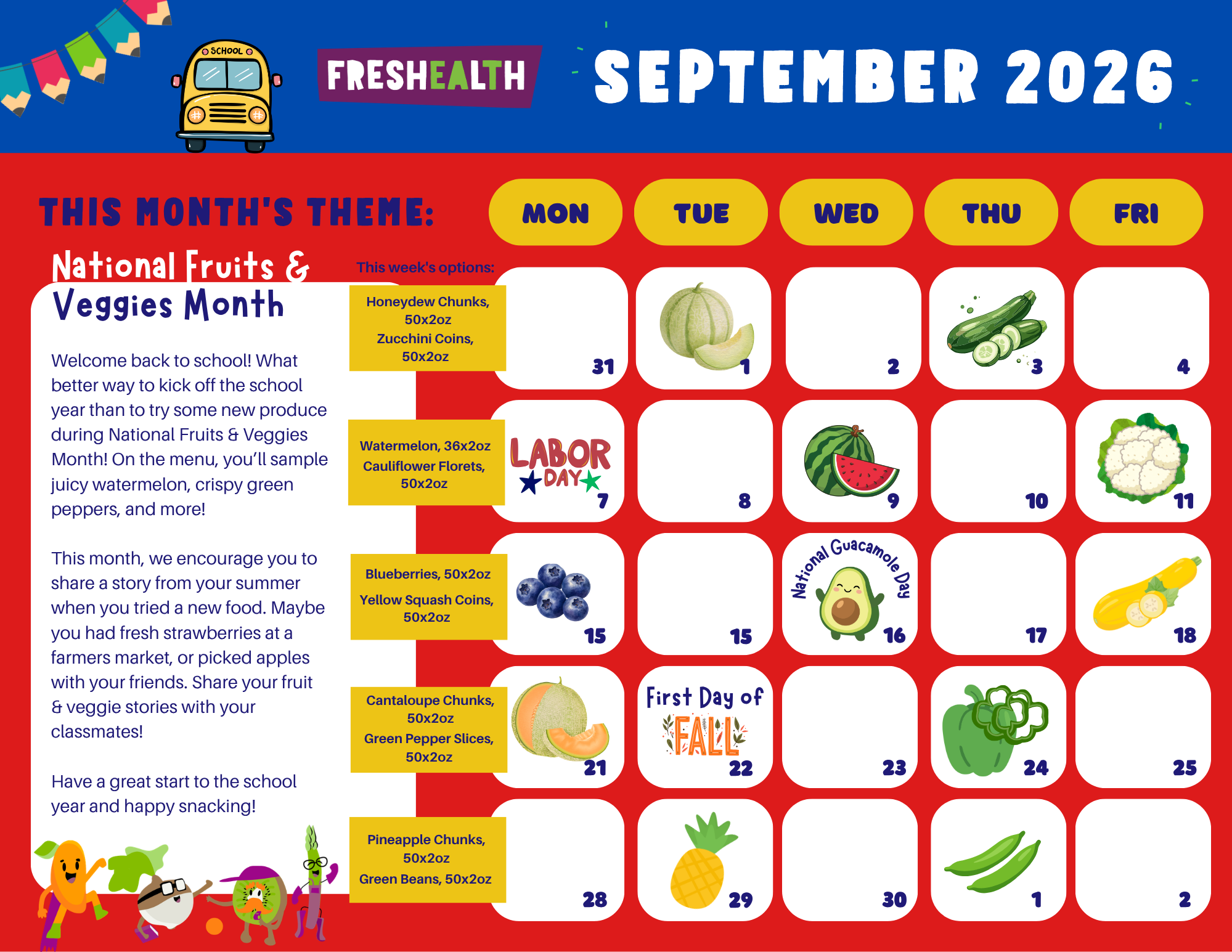 September 2026 FFVP Calendar DNO Produce FRESHEALTH
