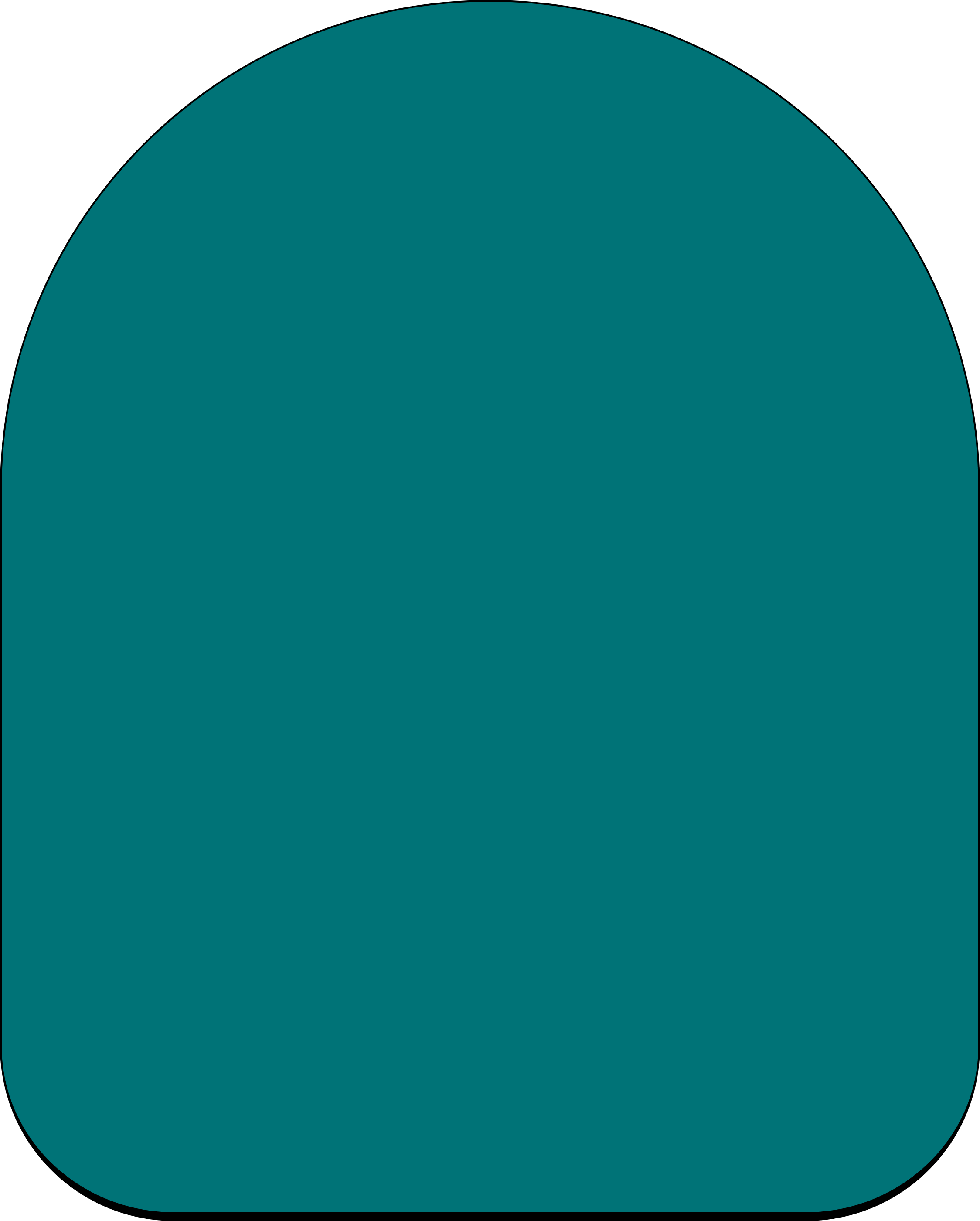 Solid teal-colored background with curved edges.