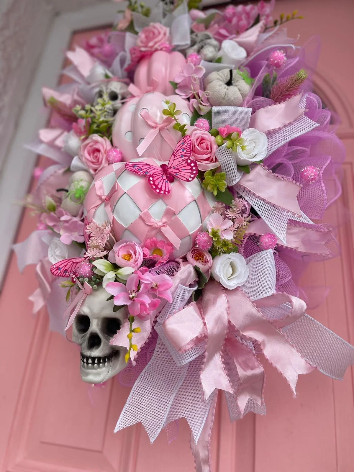 The "Pink Poison" Pumpkin Wreath