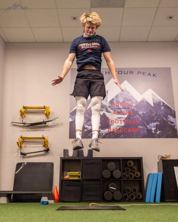 Athlete performing explosive jump training