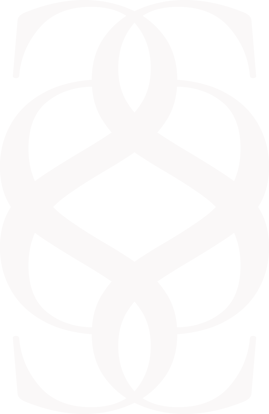 Black background with an abstract white geometric pattern of interconnected loops and shapes.