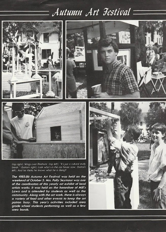 Magazine page of Winter Park's Autumn Art Festival circa 1985. Whitney Wolf II is in the photograph on the right, pictured with Lauren Richardson.