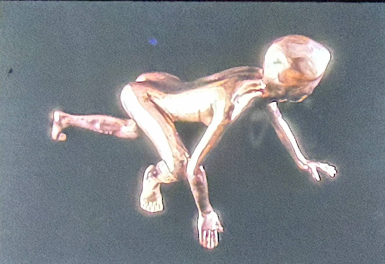 Dynamic bronze figure captured in a low crawling position, one knee tucked beneath the body while the opposite leg lifts behind, creating a sense of motion and athletic tension.