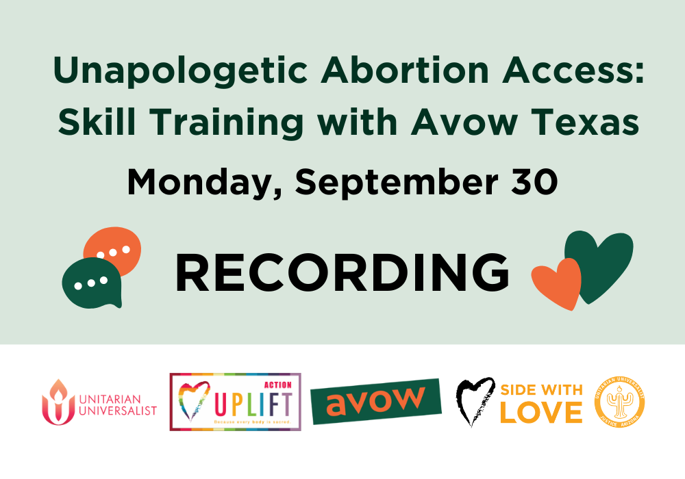 Recording and Resources: Unapologetic Abortion Access: Abortion Skills Training with Avow Texas