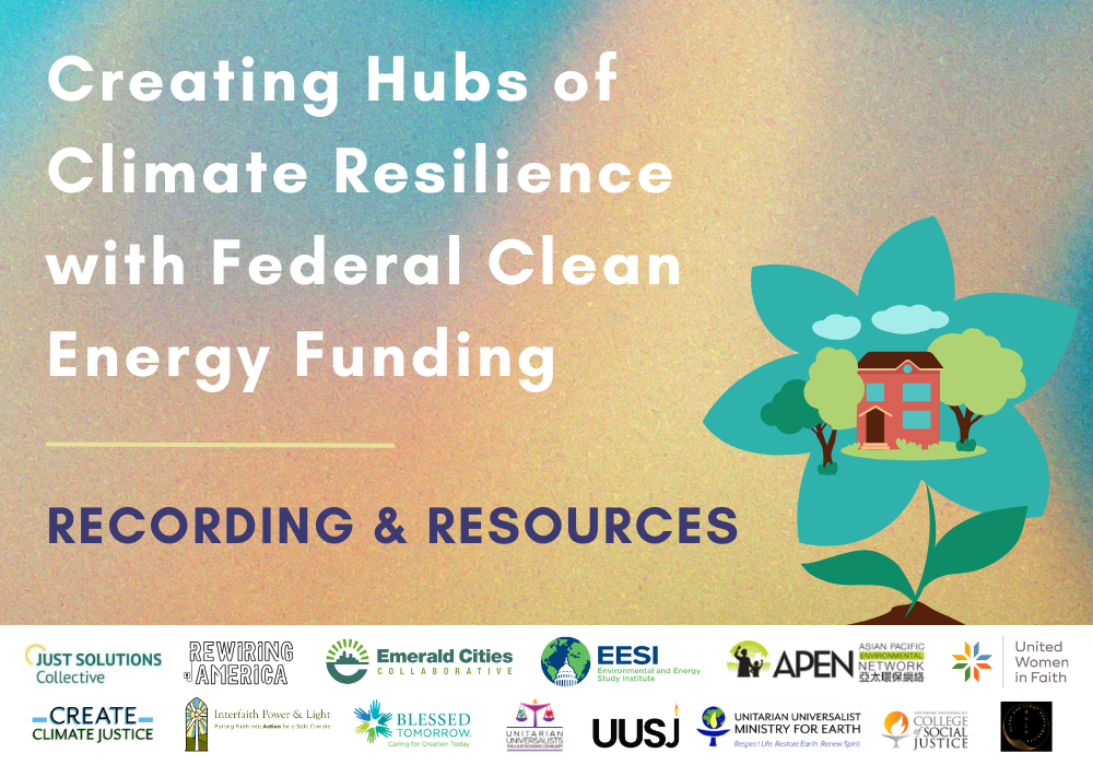 Creating Hubs of Climate Resilience Recording &amp; Resources