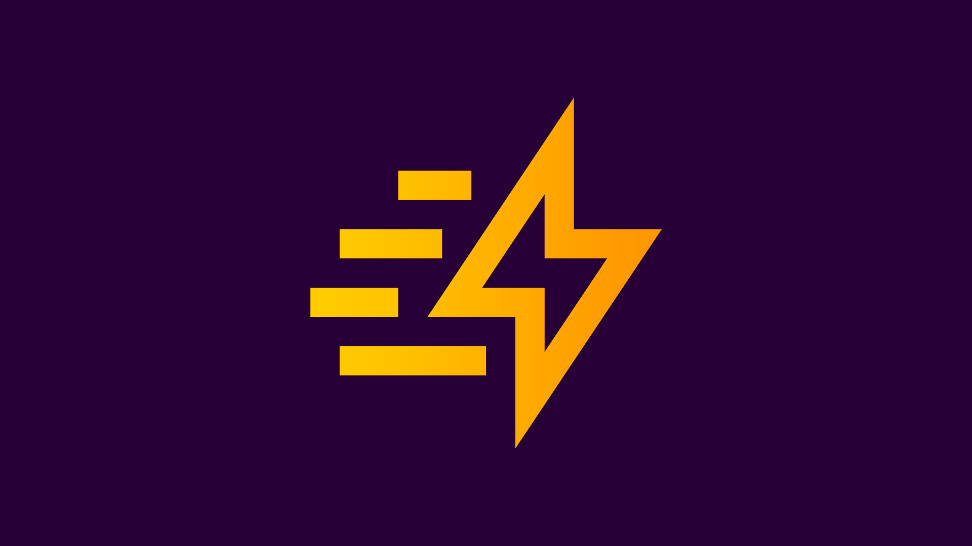 A yellow lightning bolt icon with horizontal motion lines, symbolising speed and energy.