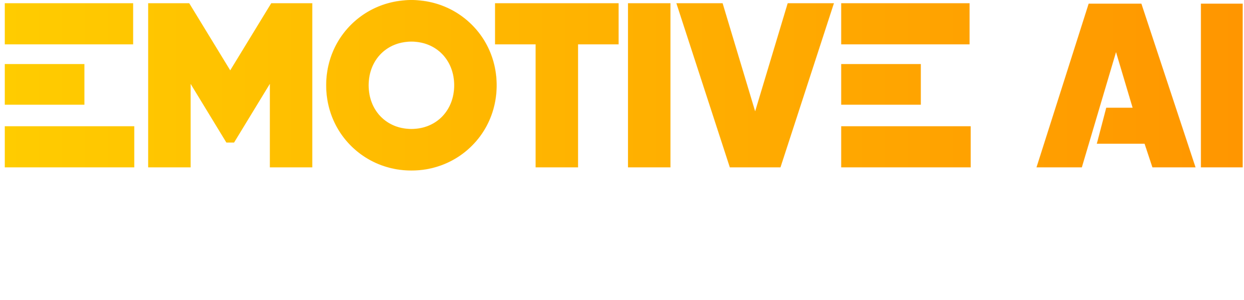 The Emotive AI Studio logo featuring bold yellow and white typography on a deep purple background.