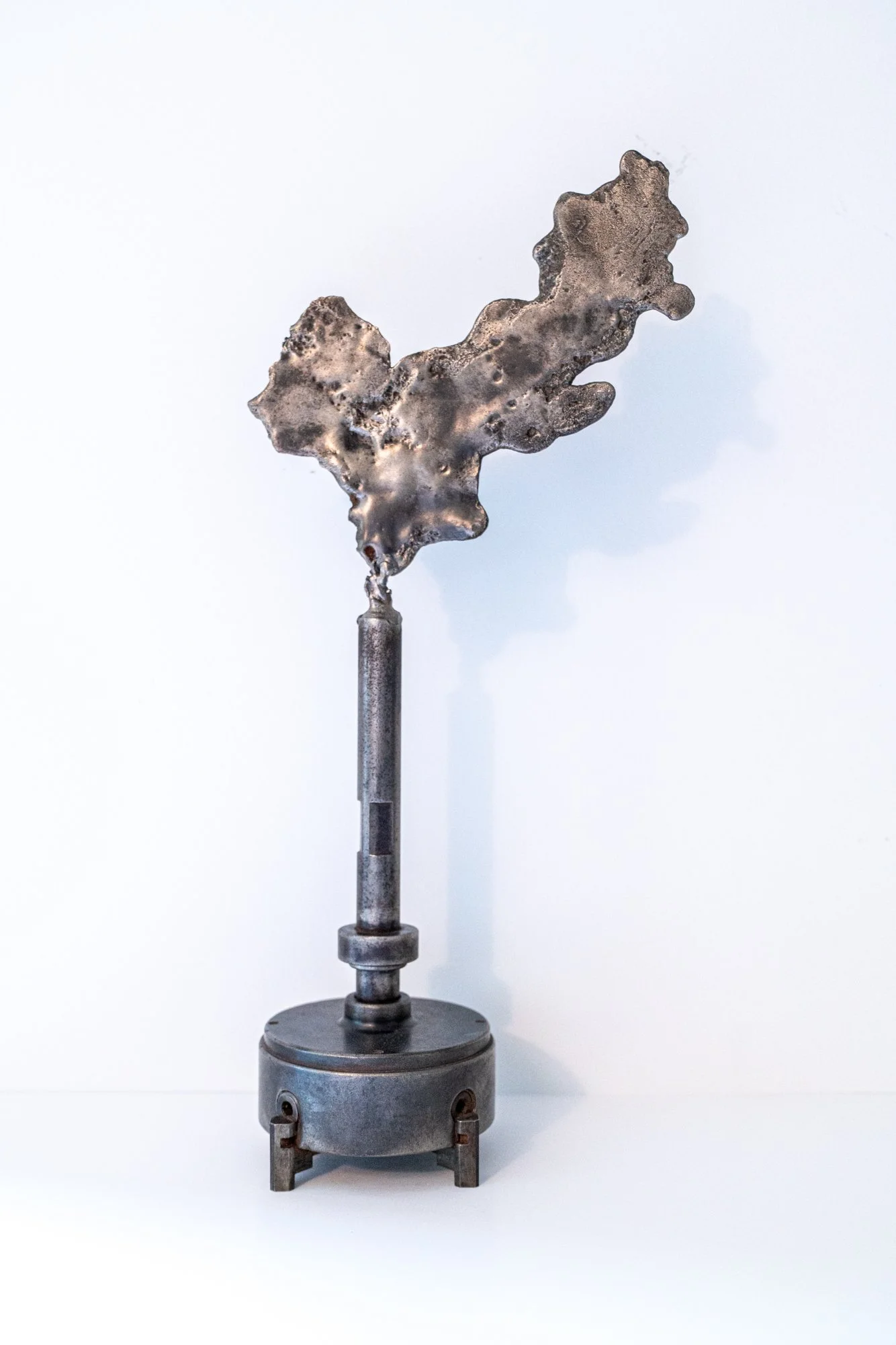 Discharge - Inspired by the expressive quality of cast stainless. Welded machine parts, cast stainless steel. 12.5” x 7” x 4”. 2019 