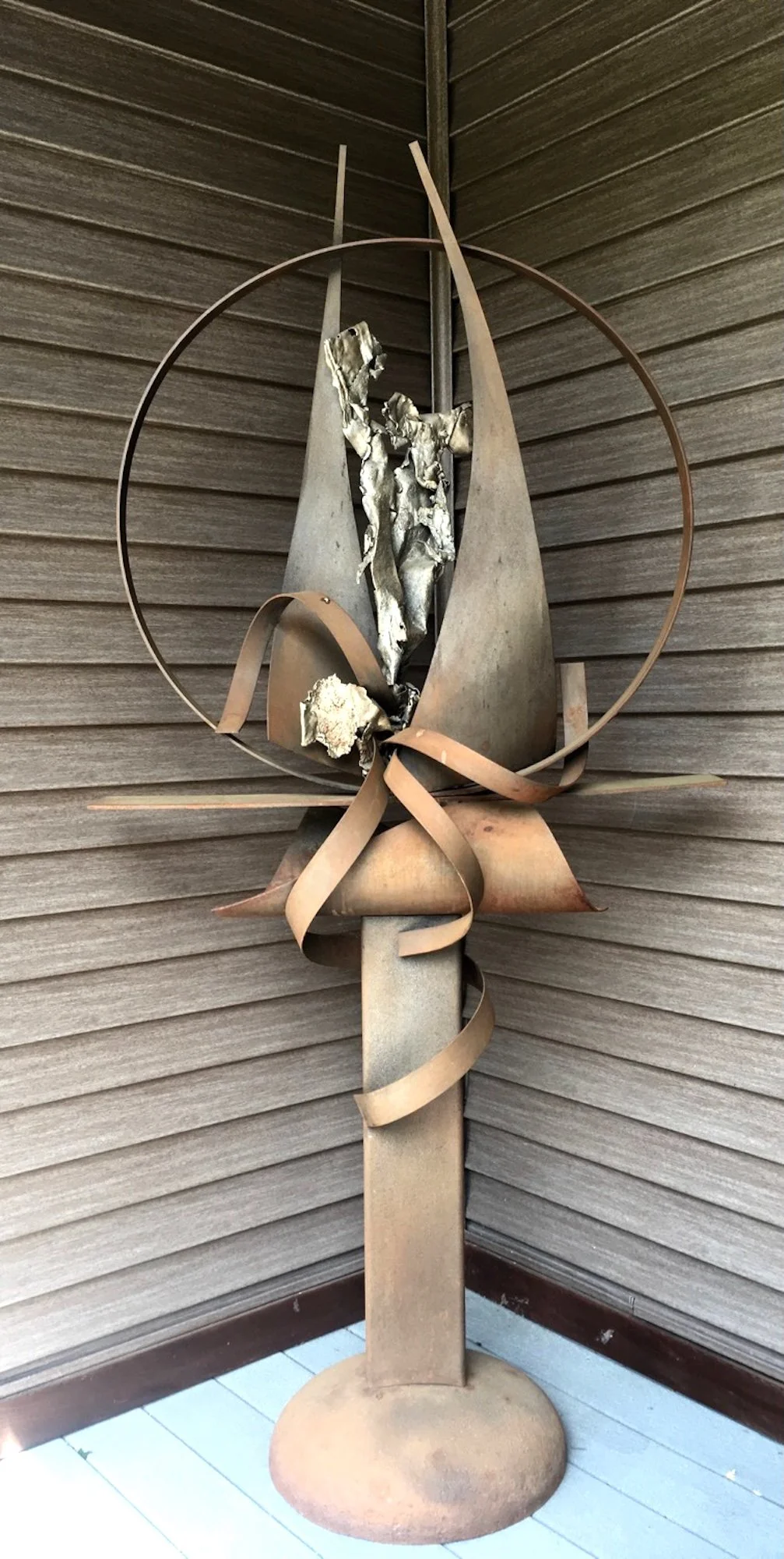 McDonald - A sculpture commissioned by McDonald’s corporation for their corporate headquarters. Welded steel, stainless steel. 6’ x 24” x 24”. 1990.