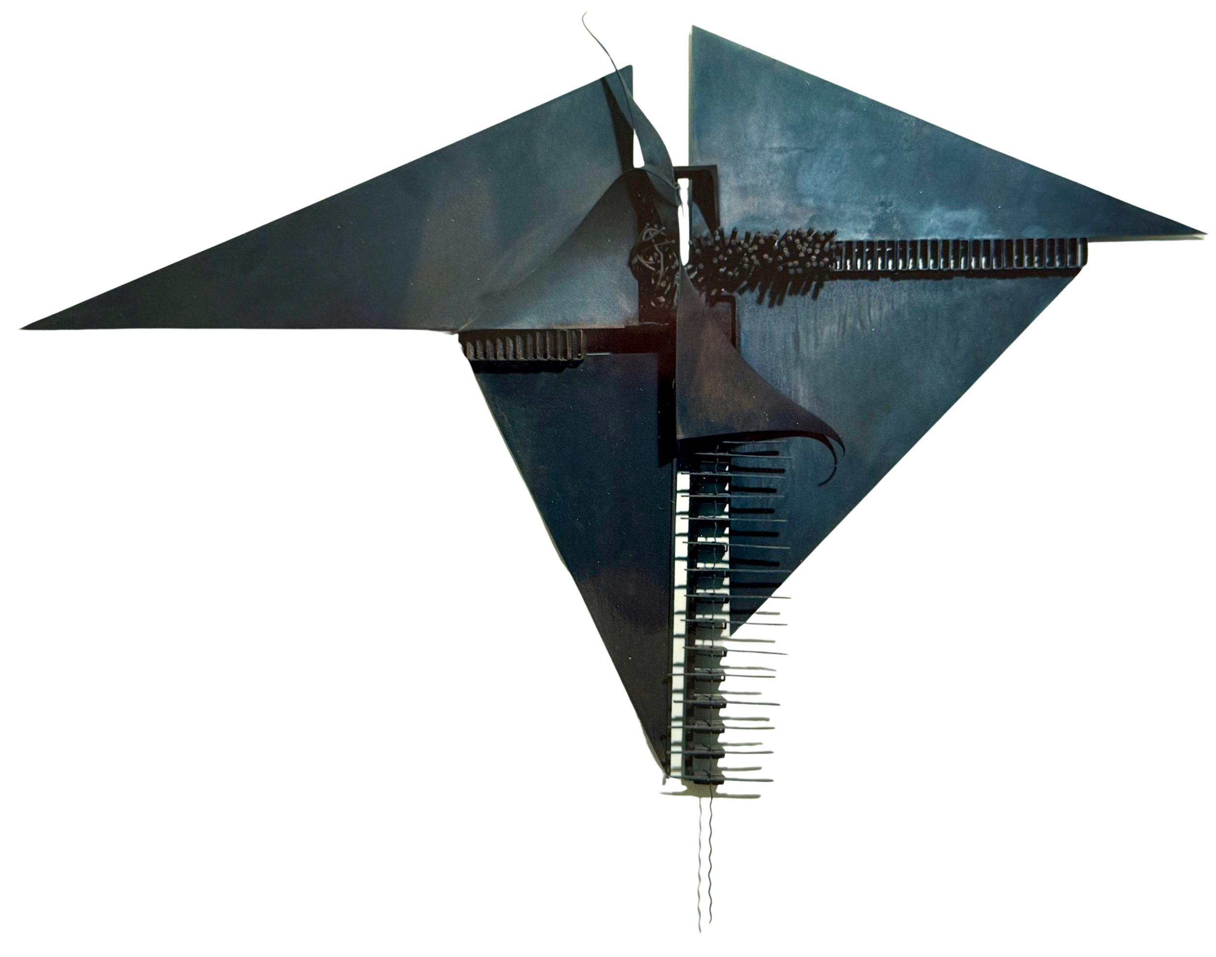 1984 AD - Inspired by kite flying._ welded steel_ 44” x 60” x 6” _1984.