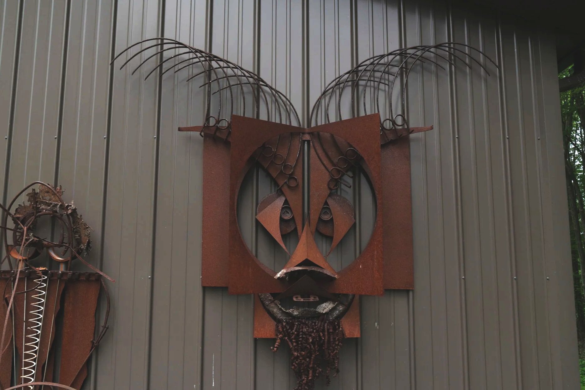 Otto - Inspired by Otto, a farmer who allowed me to cut up abandoned agricultural scrap steel from his land. 84” x 48” x 12”. 1990. 