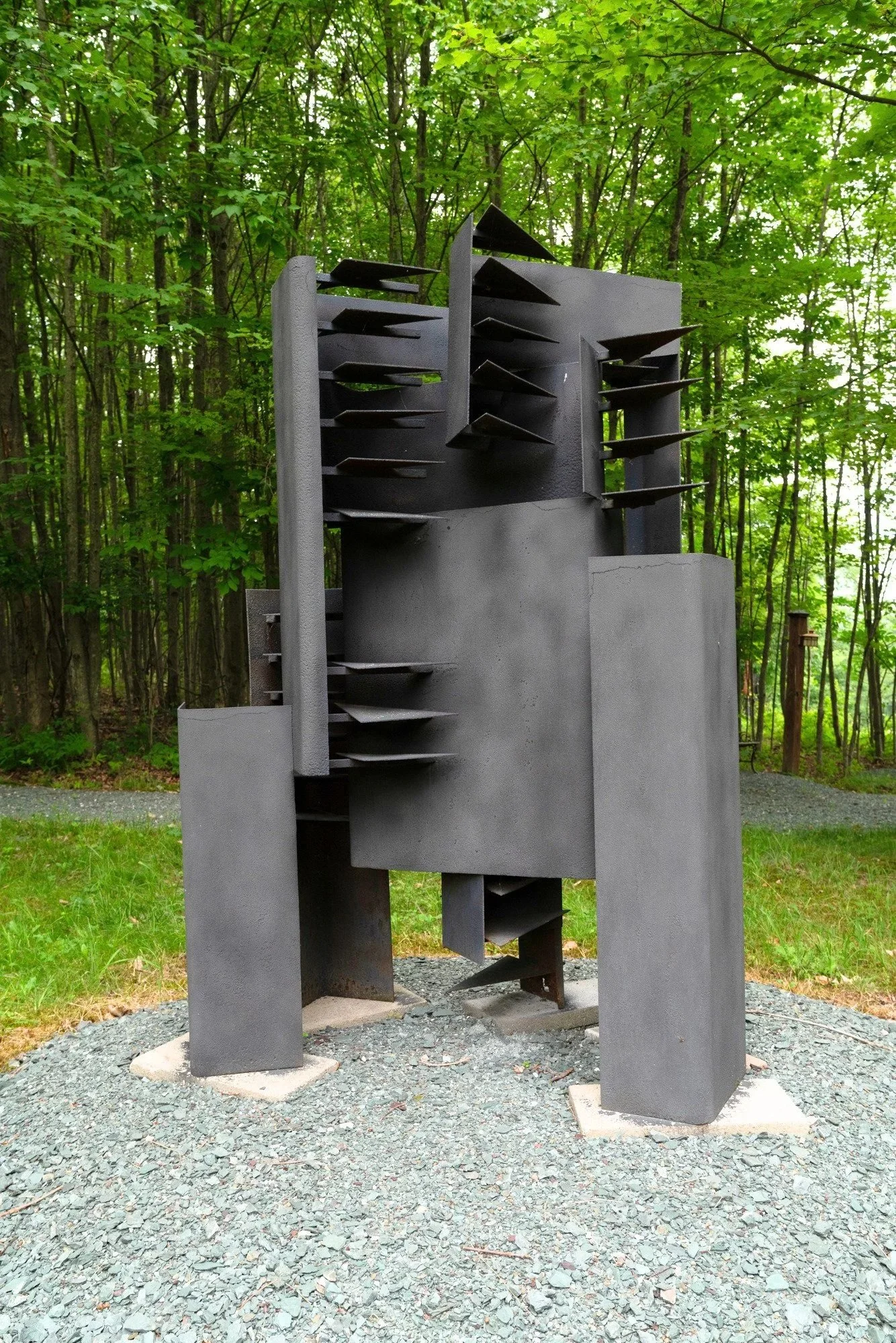 Shifting Planes in Albany - A formal construction influenced by positive & negative areas. Welded & painted steel. 65” x 48” x 36”. 1985Shifting Planes in Albany - A formal construction influenced by positive & negative areas. Welded & painted steel.