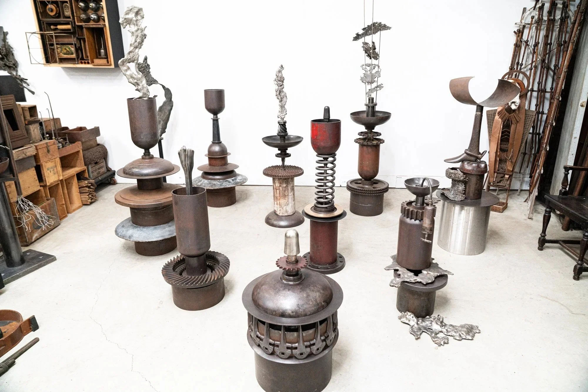 Steel Totems and Sound vessels in the studio