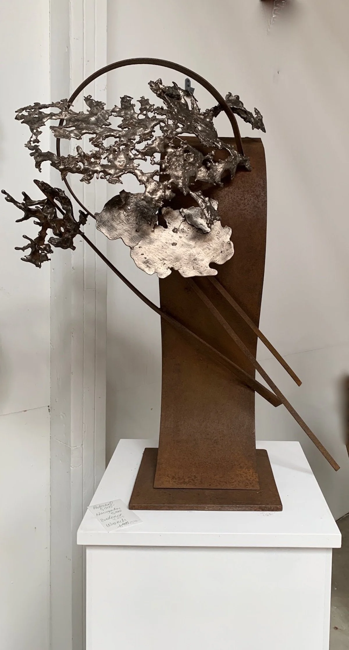 Wind Storm - Inspired by the force of nature. Welded steel, cast stainless steel. 35” x 29’ x 16”. 2018. (in a private collection) 