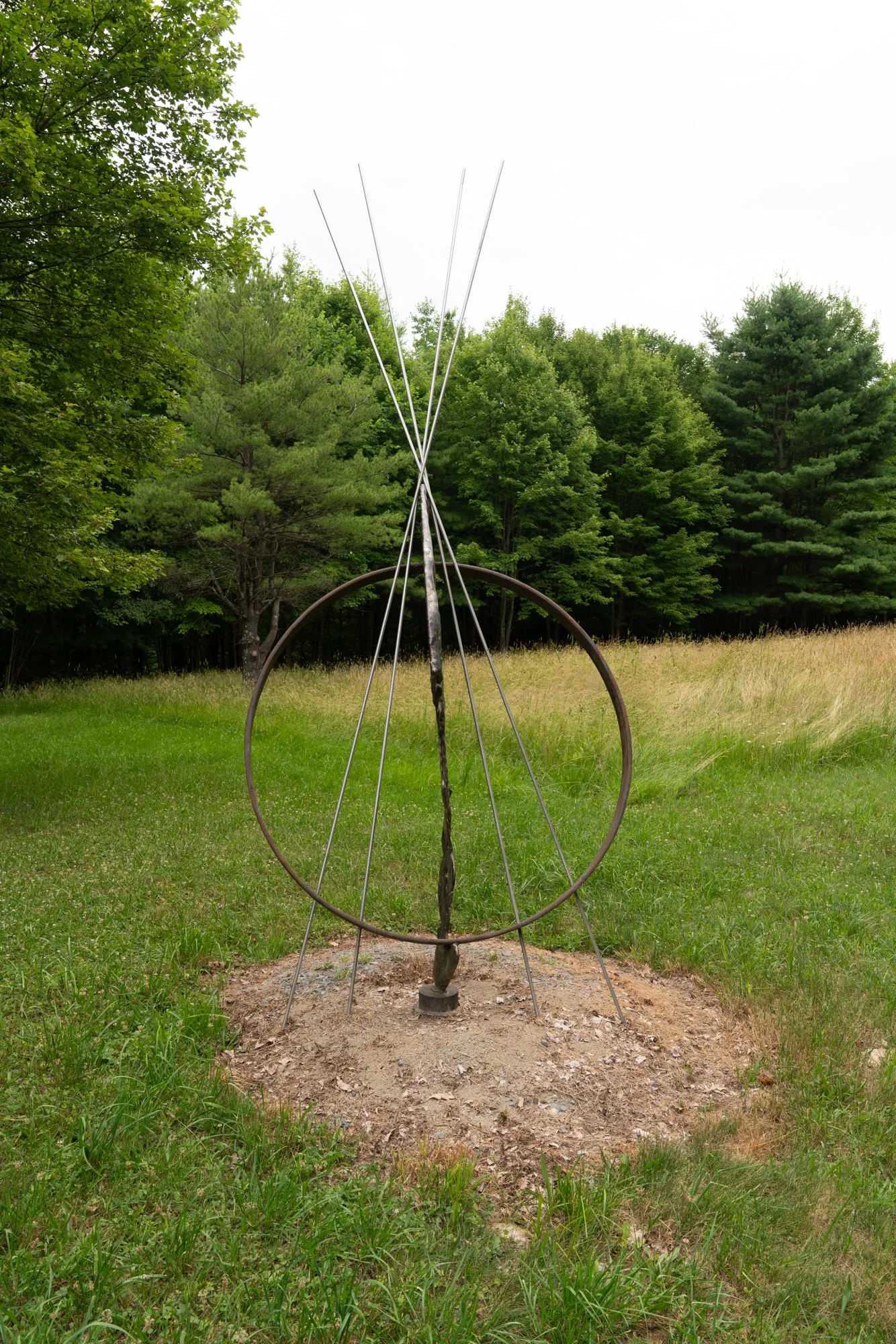Quiver - Concept of anticipation and a container for arrows. Cast stainless steel, stainless rods, welded steel. 6’4” x 4’ x 4’5”. 2008 