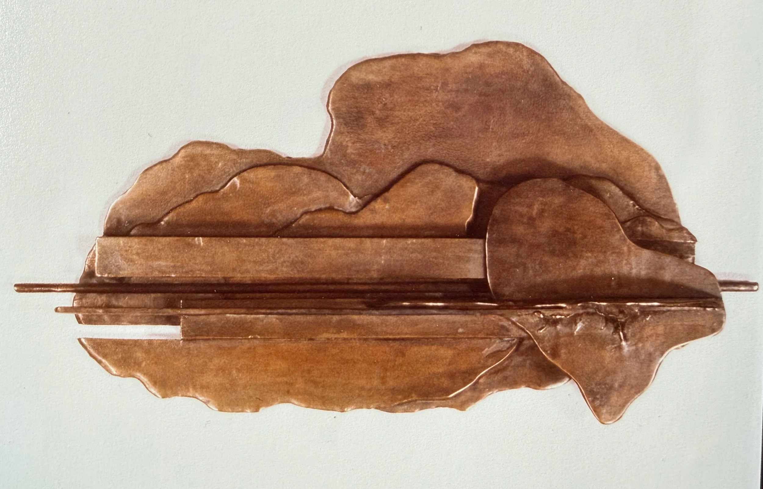 Bronze Landscape - Landscape Inspired. Cast Bronze_ 10” x 24” x 3”_ 1978_(no longer available)
