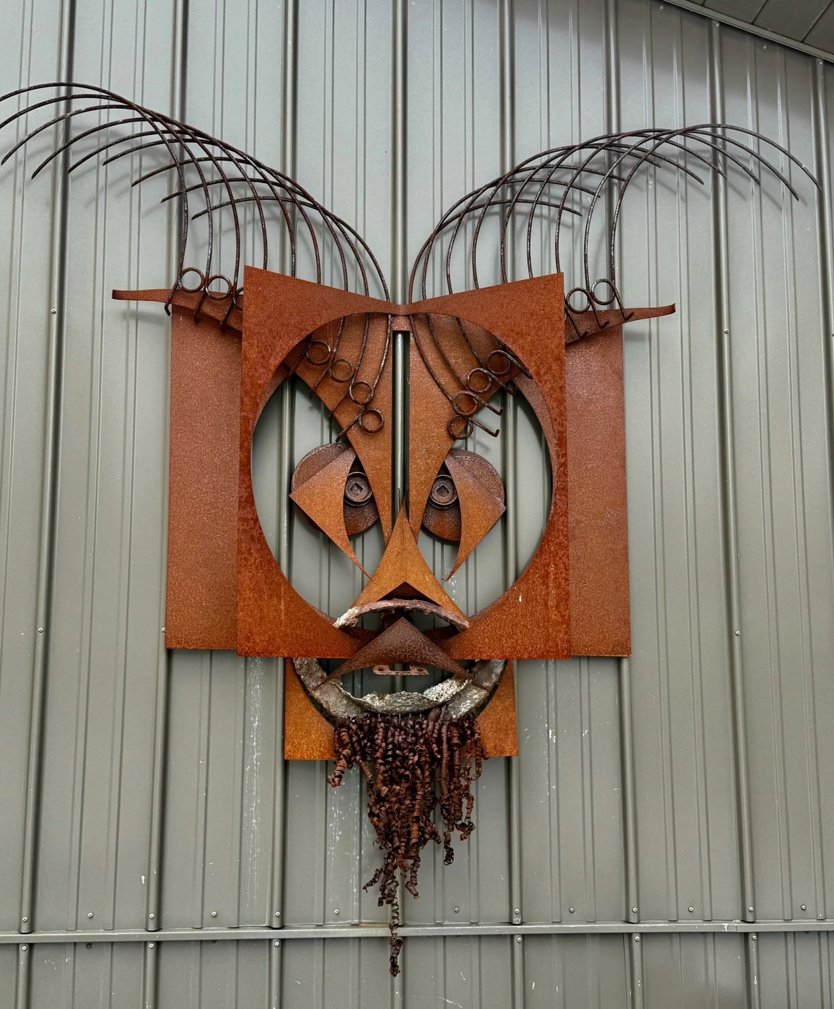Otto - Inspired by my friend, Otto who has a long beard. Welded steel. 10’ x 12’ x 10’. 1989