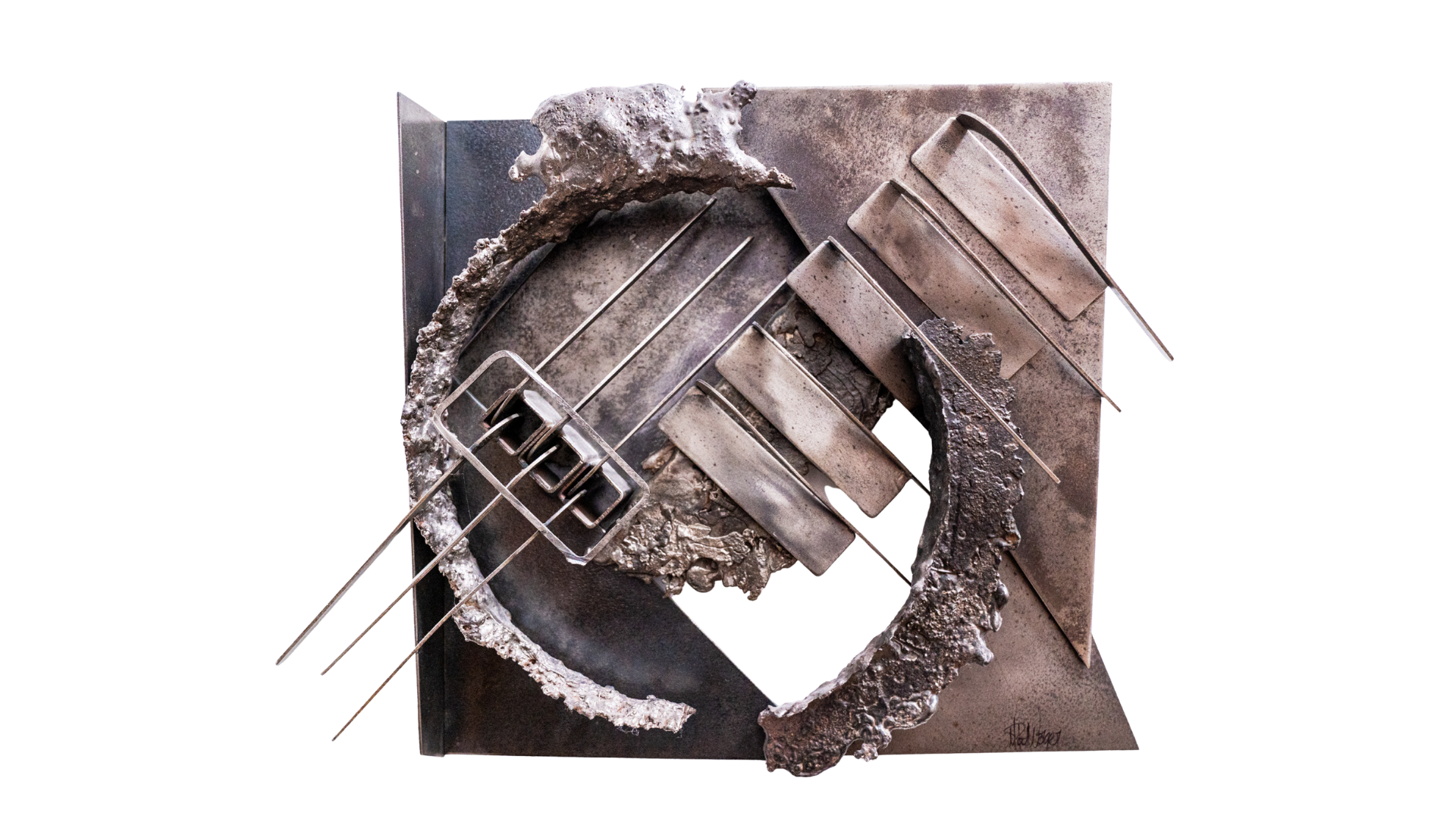 EXTRUDING SEQUENCE, WALL SCULPTURE
Steel, wood, found objects • 1987