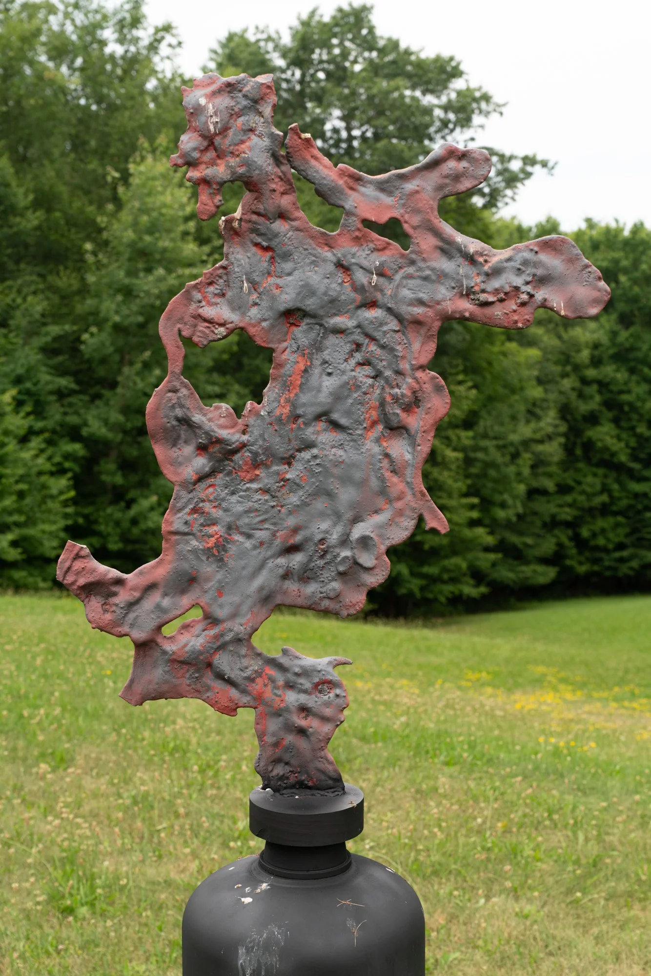 Flamingo Dancer - inspired by the fury and excitement of witnessing the movements of a Flamingo dancer. Cast stainless steel, deconstructed propane tank _ 75” x 24” X 24”. 2009