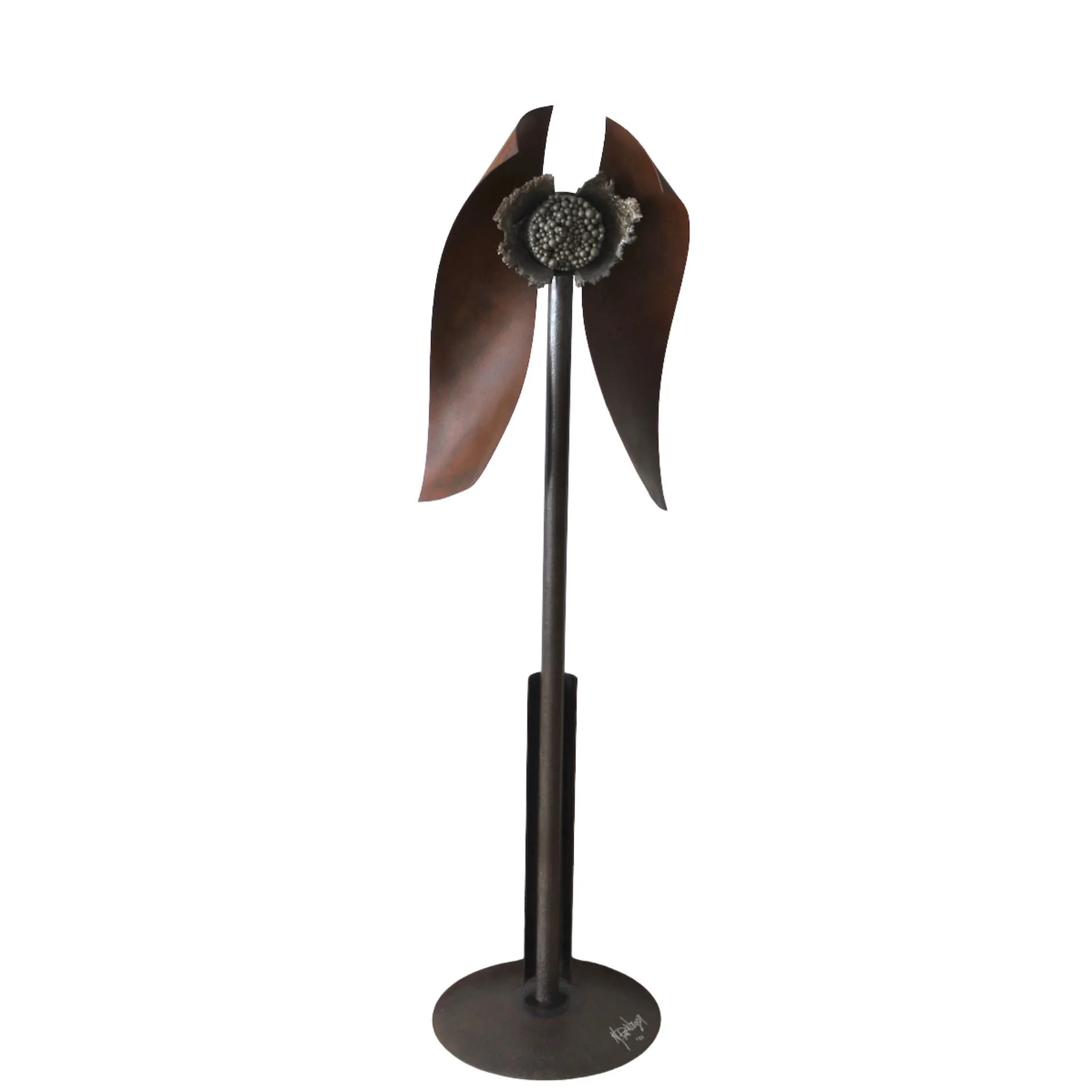 Manifest - Concept of showing or revealing something. Welded steel, cast stainless steel. 64” x 17” x 17”. 1987 
