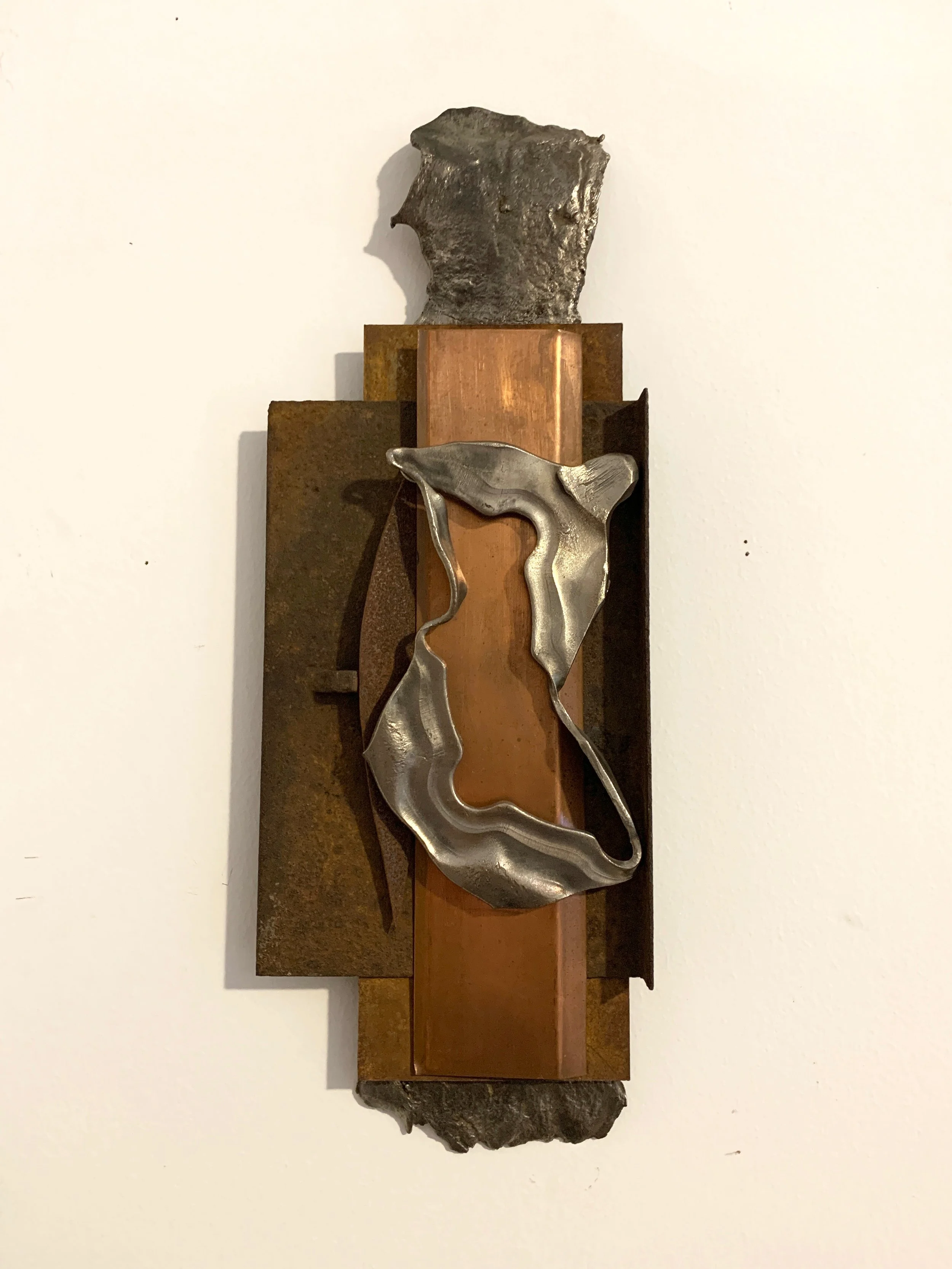 Eternal - Inspired by the idea of something having no beginning or end, and lasting forever. Copper, cast stainless steel. 2019. (in a private collection)