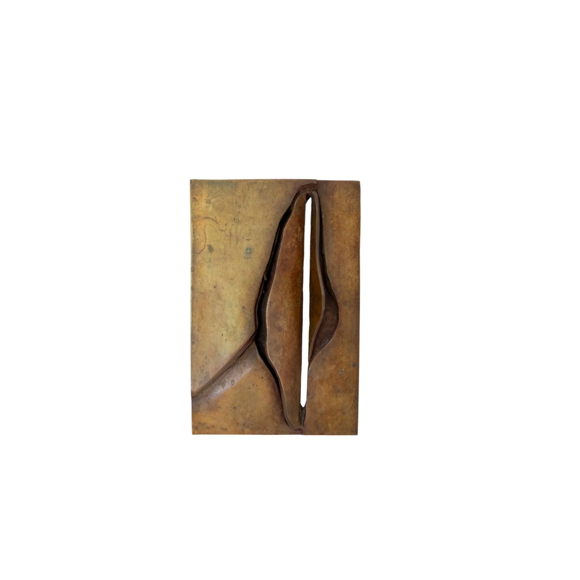 Side Slice - Inspired by a figure drawing I created. Cast bronze. 5.5” x 3.75’ x 1”. 1978