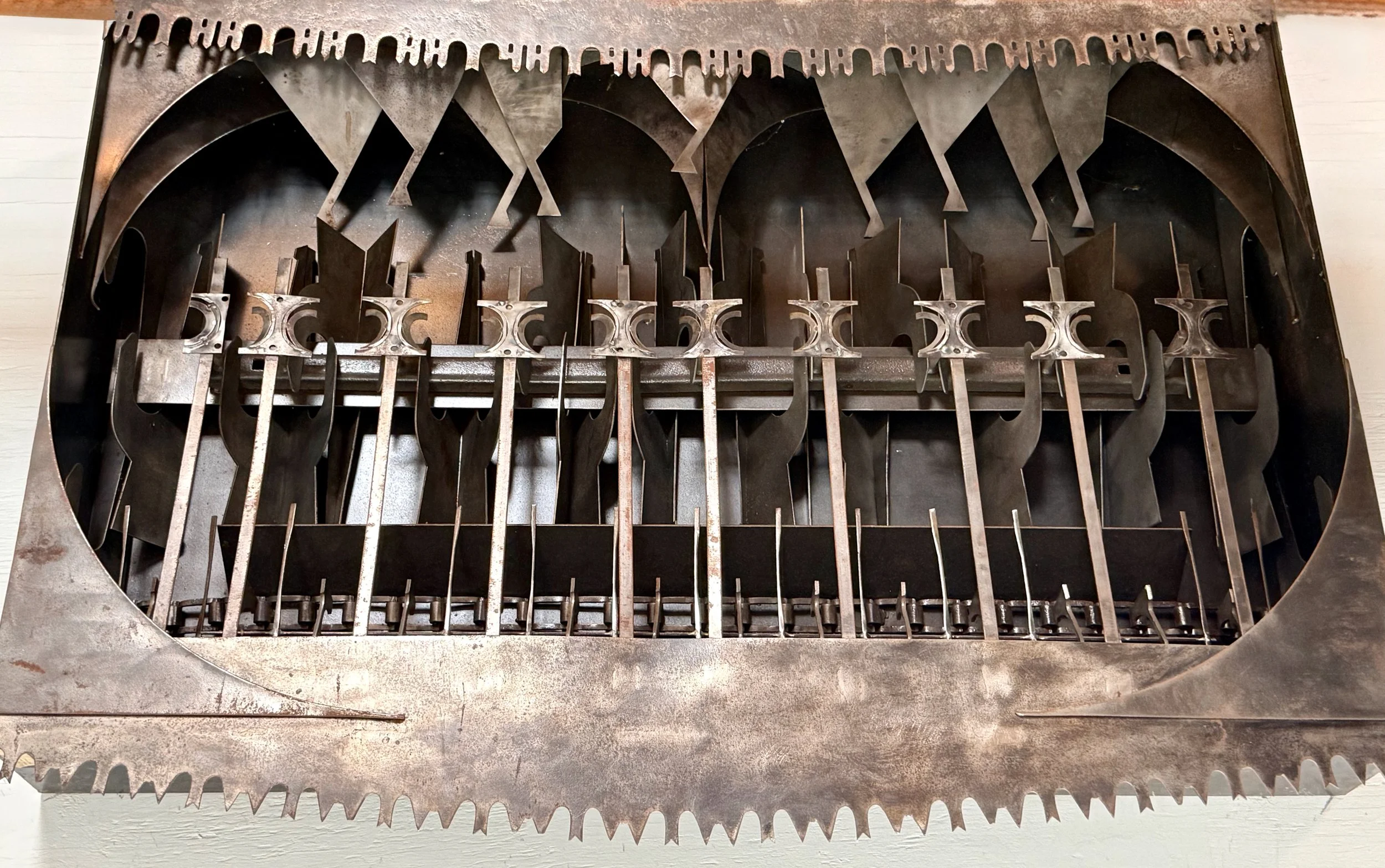 Baroque Response - Influenced by baroque architecture and music. Welded steel. 4’ x 3’ x 8”_ 1978