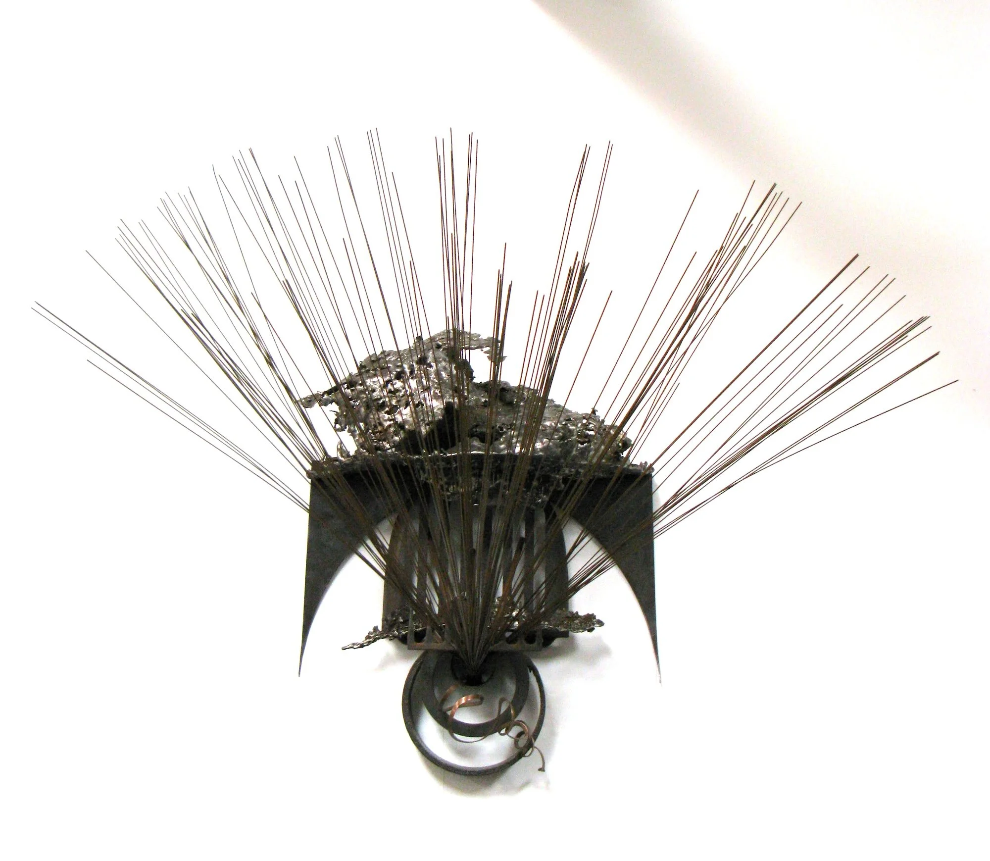 Shower Optics - Inspired by showering. Welded steel, cast stainless steel, copper wires. 42” x 48” x 27”. 1982 (in a private collection)