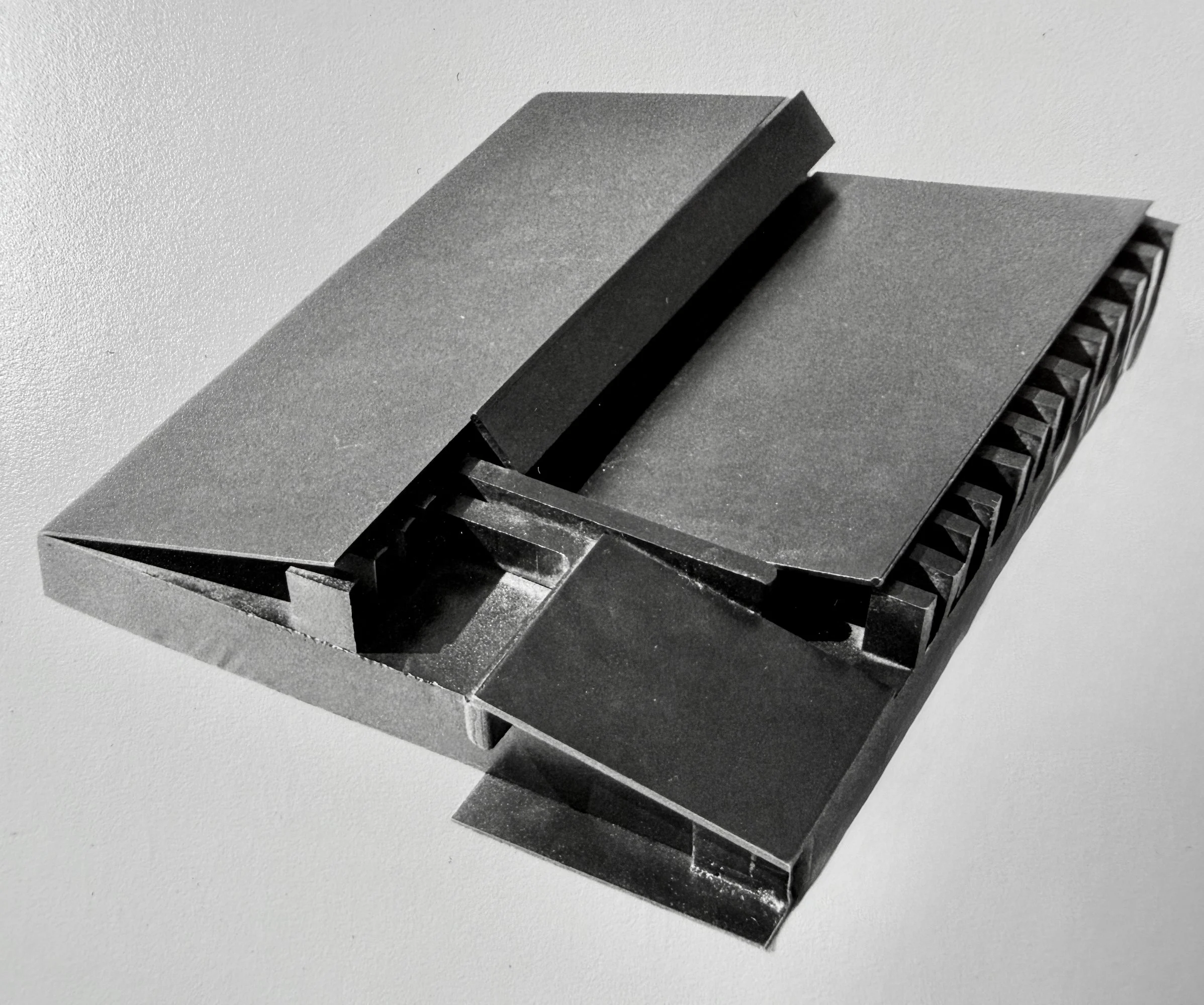 Masters Thesis Book - I created a metal spiral book for my masters thesis catalogue. Welded steel. 16” x 12” x 3” 1979