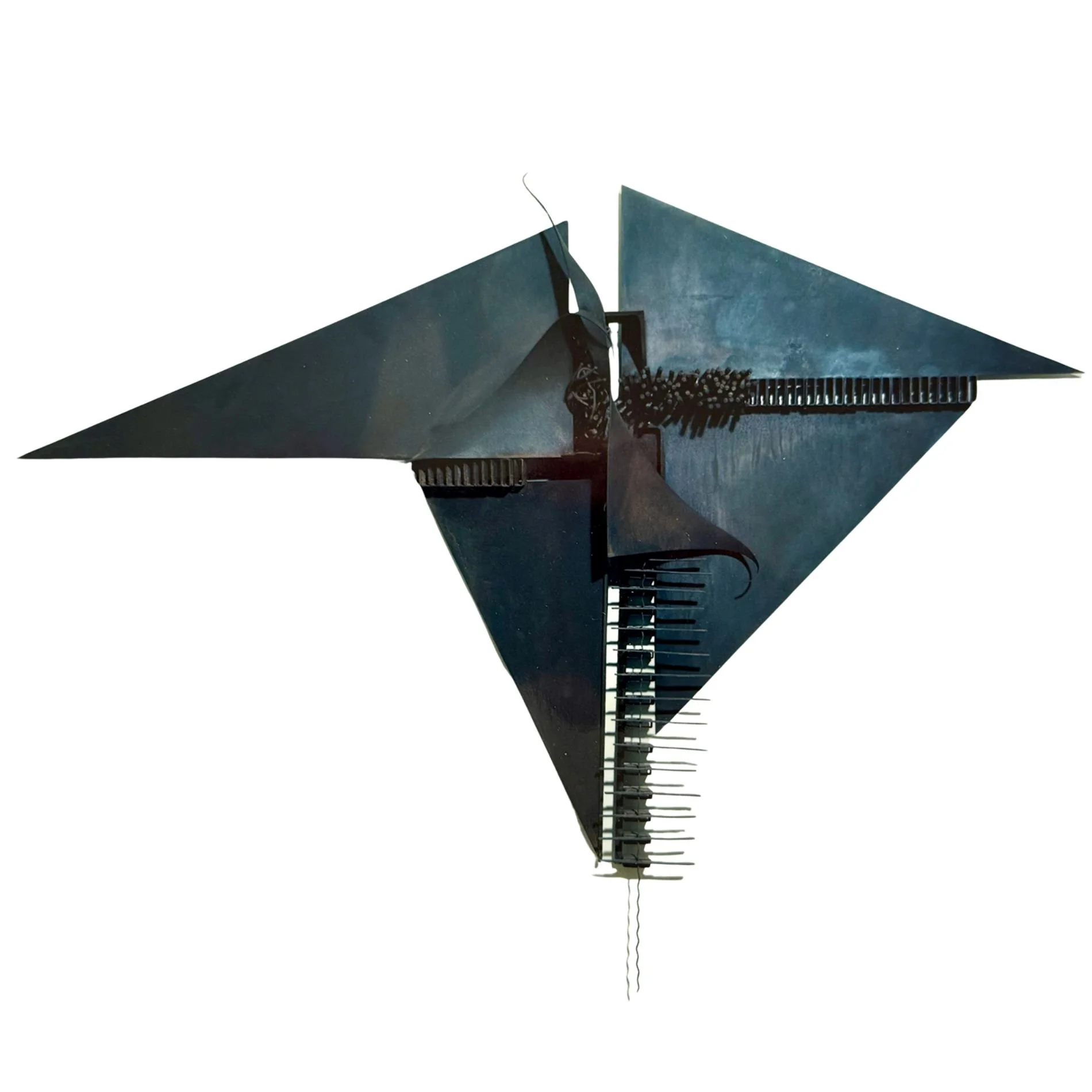 1984 AD - Inspired by kite flying._ welded steel_ 44” x 60” x 6” _1984.