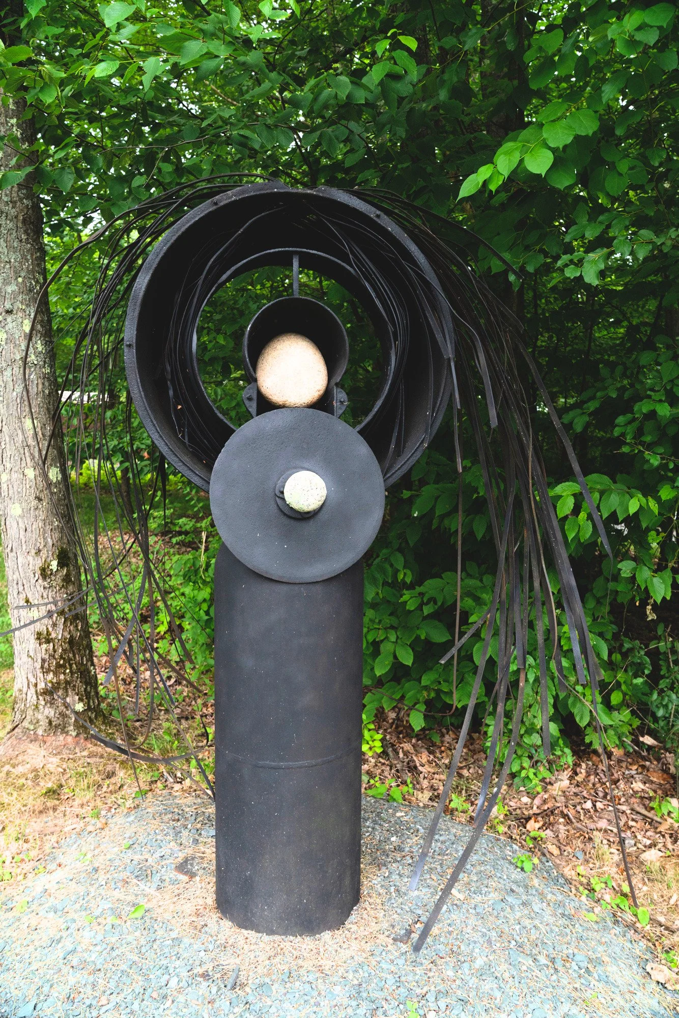 Mother Monument - The source or origin of the Monument series. Welded steel, stones. 8’ x 12’ x 3’. 2009