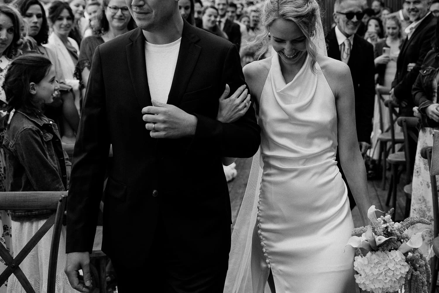 Emotional moment during the wedding ceremony at Chateau du Clair de Lune, Biarritz