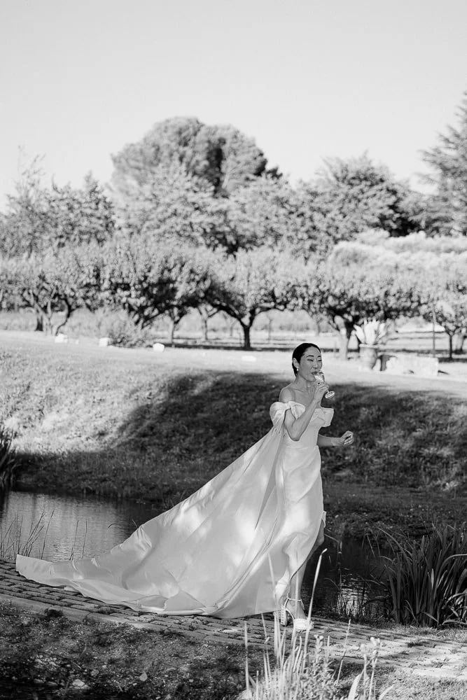 Editorial wedding photographer featured in Vogue - Fashion wedding in Domaine des Andéols, Provence