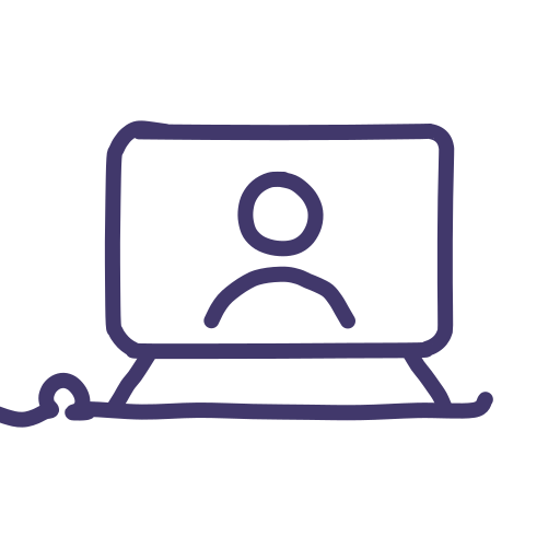 Icono de terapia psicológica online por videollamada